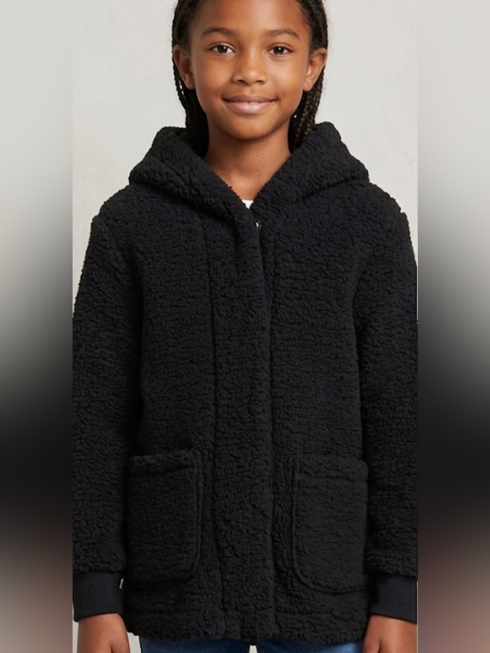 Cat & Jack Black Sherpa Hooded Jacket